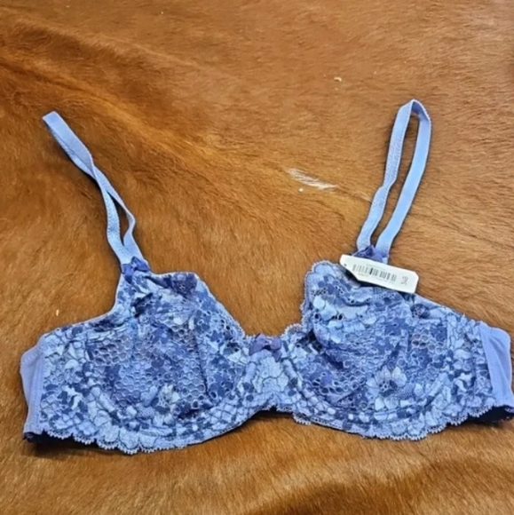 Adore Me-Chelsea Floral Contour Unlined Lace Detail Bra (Purple/Blue)-34B - Picture 5 of 5